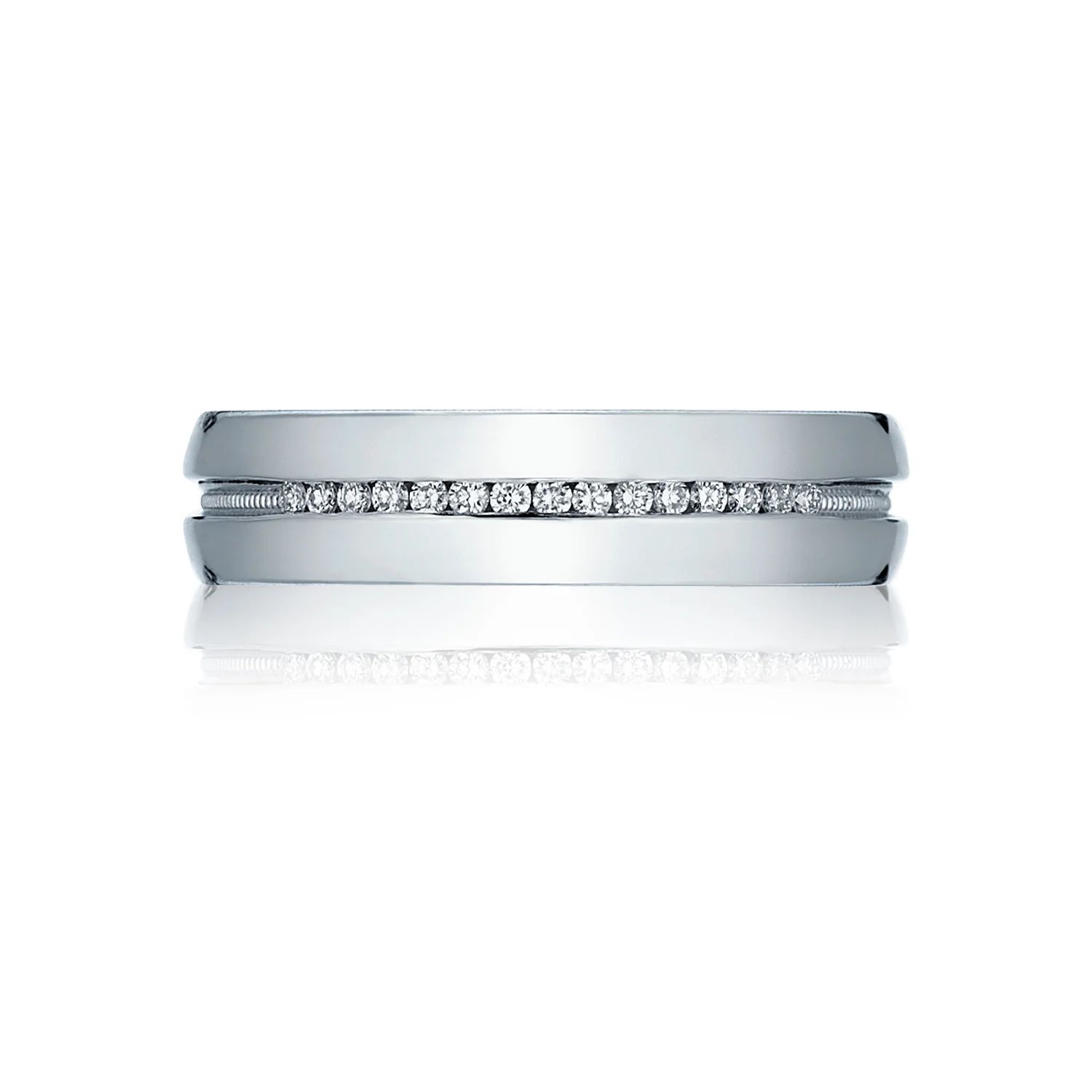 Tacori 18k White Gold Simply Tacori Diamond Wedding Band (0.14 CTW)