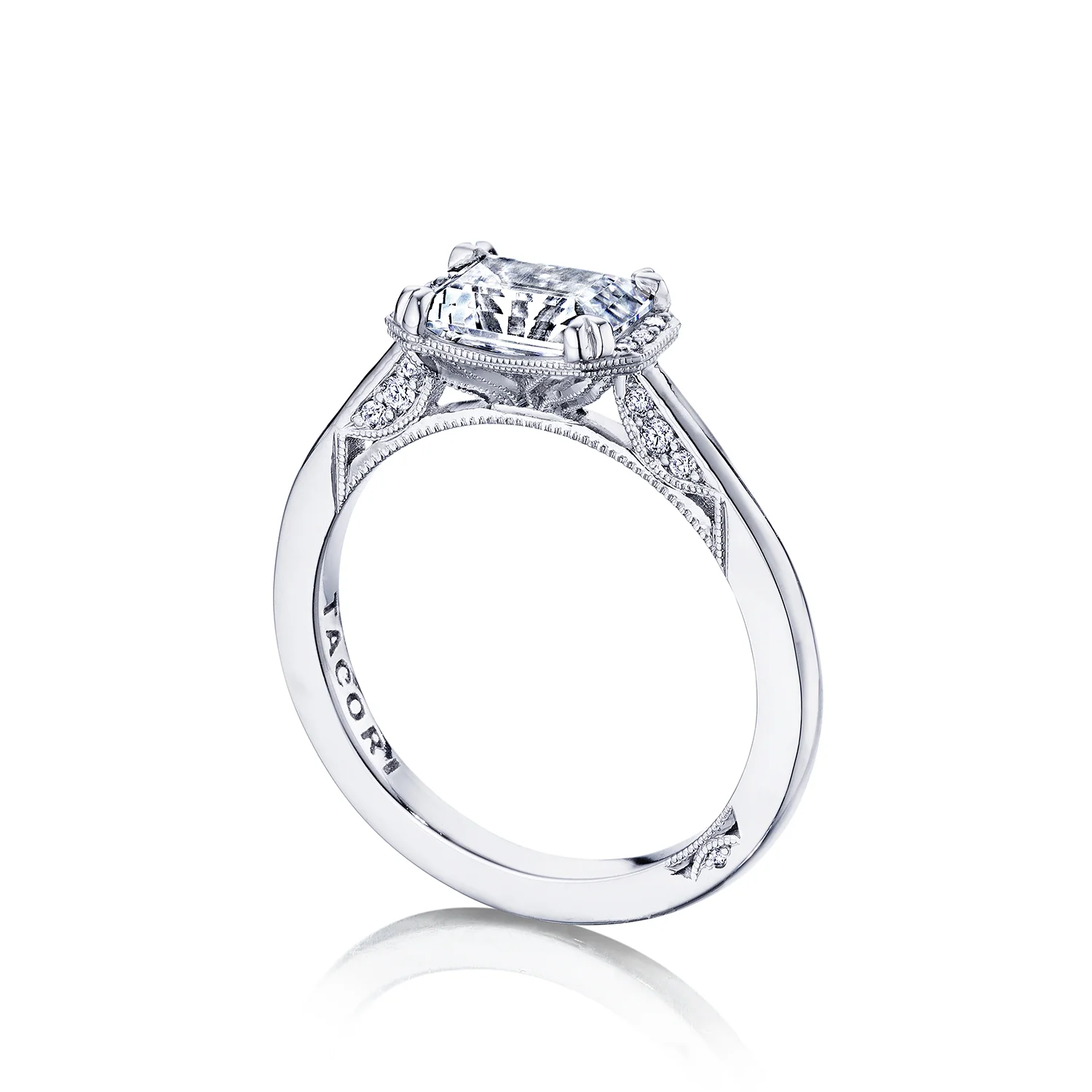 Tacori 18k White Gold Simply Tacori Engagement Ring Setting (0.11 CTW) - Image 3