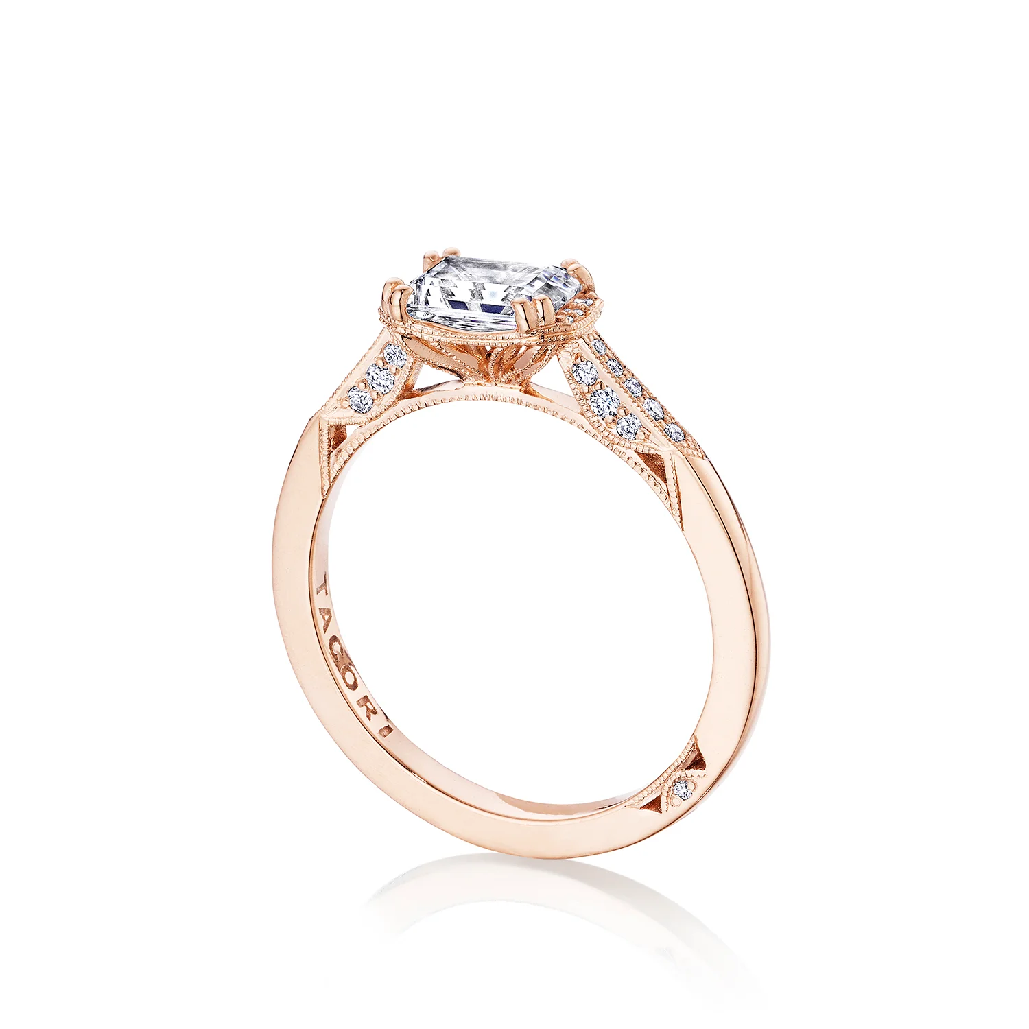 Tacori 18k Rose Gold Simply Tacori  Engagement Ring Setting (0.14 CTW) - Image 3