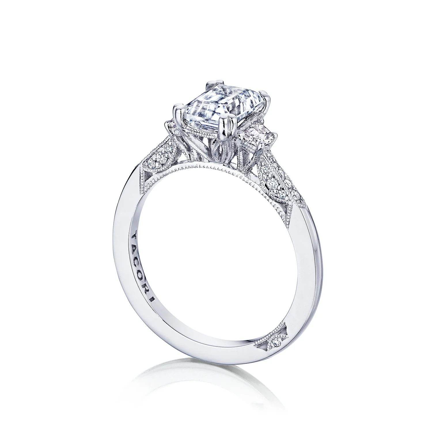 Tacori 18k White Gold White Gold Simply Tacori  Engagement Ring Setting   (0.34 CTW) - Image 3
