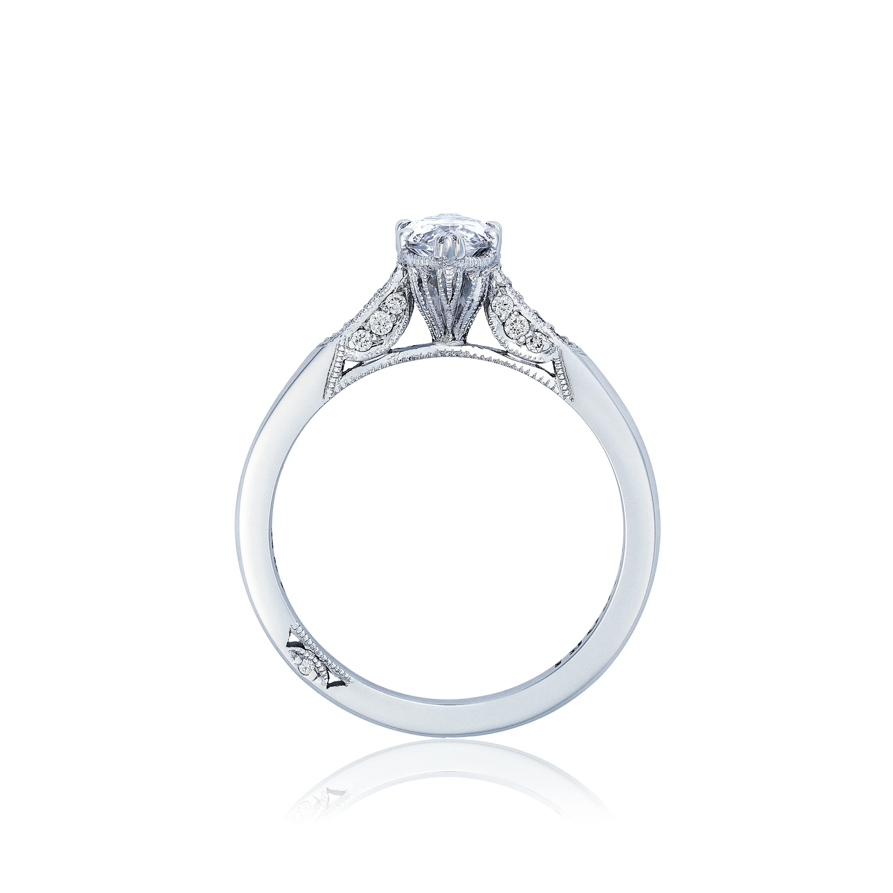 Tacori 18k White Gold Simply Tacori Marquise Diamond Engagement Ring Setting (0.11 CTW) - Image 2