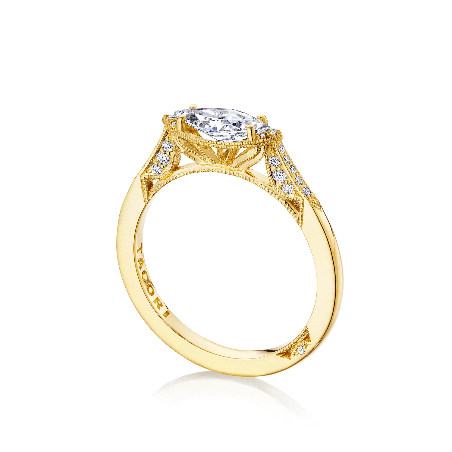 Tacori 18k Yellow Gold Simply Tacori Marquise Diamond Engagement Ring Setting  (0.12 CTW) - Image 3