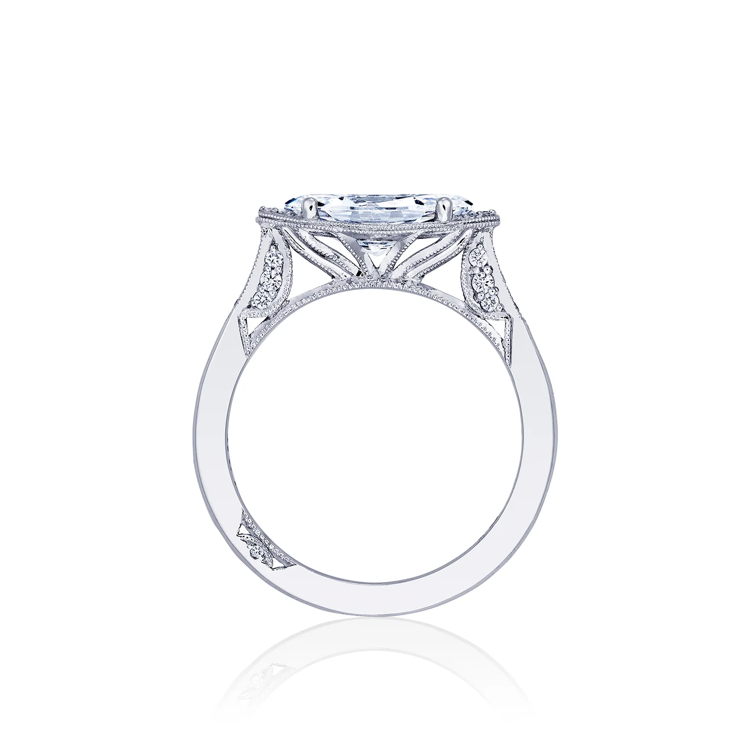 Tacori 18k White Gold Simply Tacori Marquise Diamond Engagement Ring Setting (0.14 CTW) - Image 2