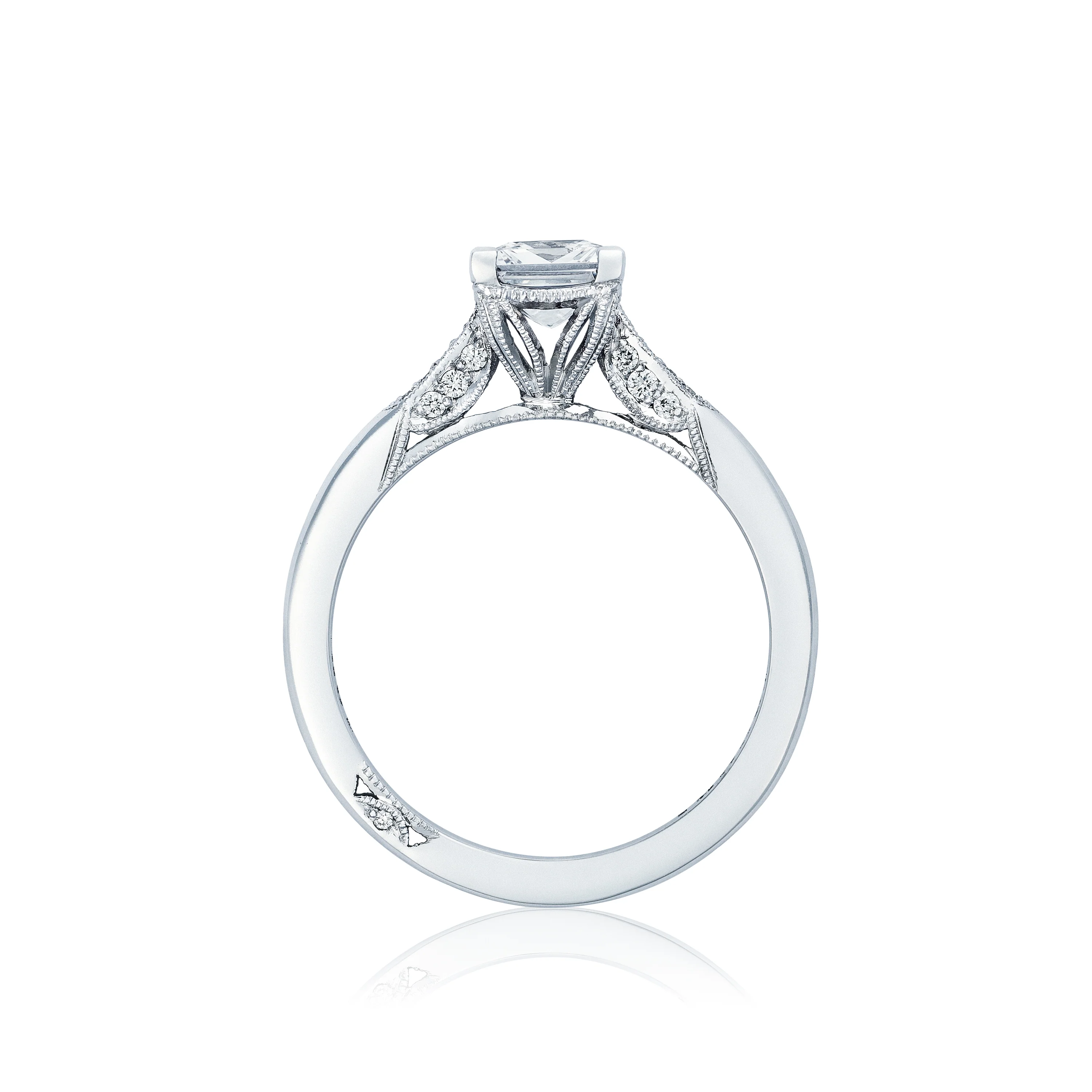 Tacori 18k White Gold Simply Tacori Princess Diamond Engagement Ring Setting (0.11 CTW) - Image 2