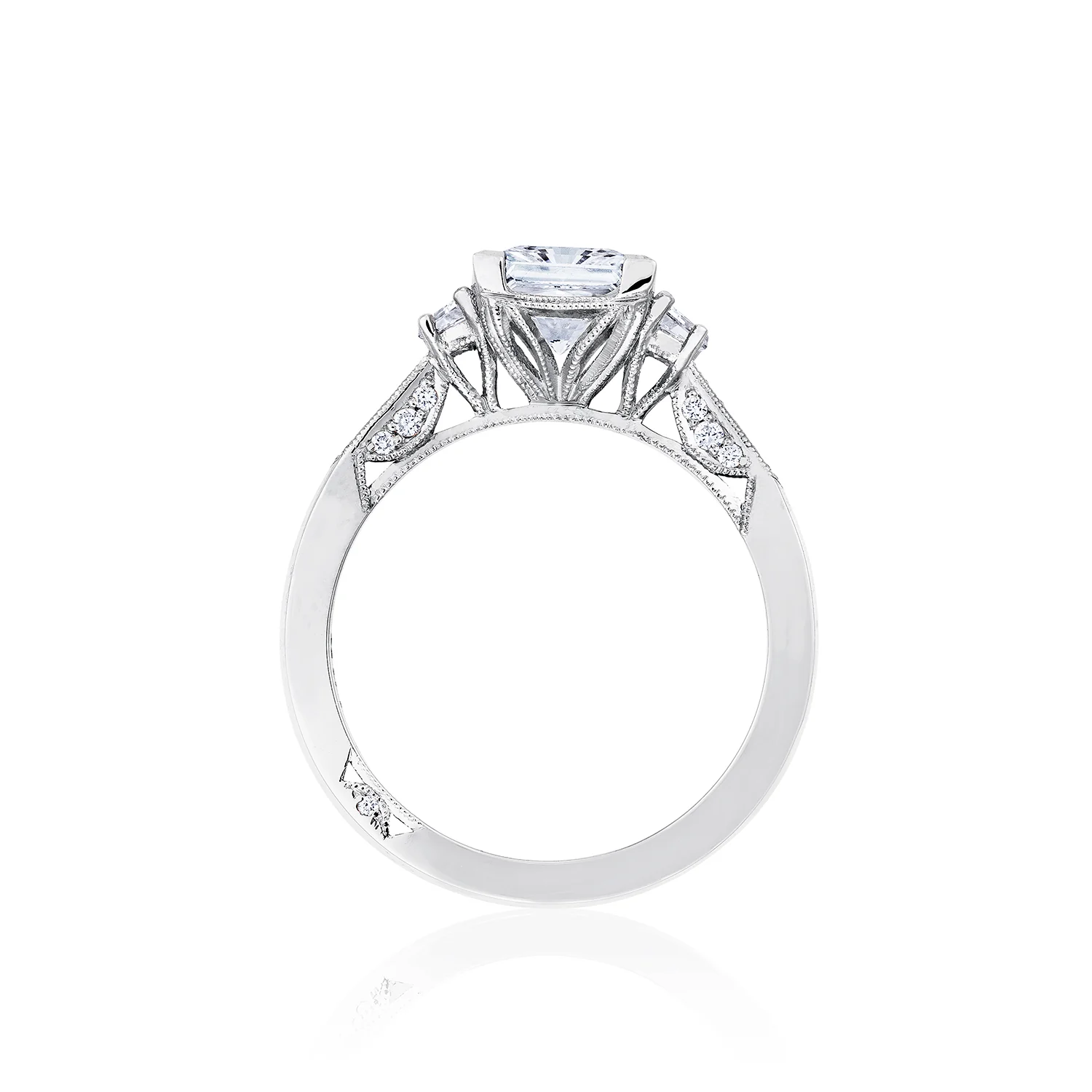 Tacori 18k White Gold Simply Tacori Princess Diamond Engagement Ring Setting (0.34 CTW) - Image 2