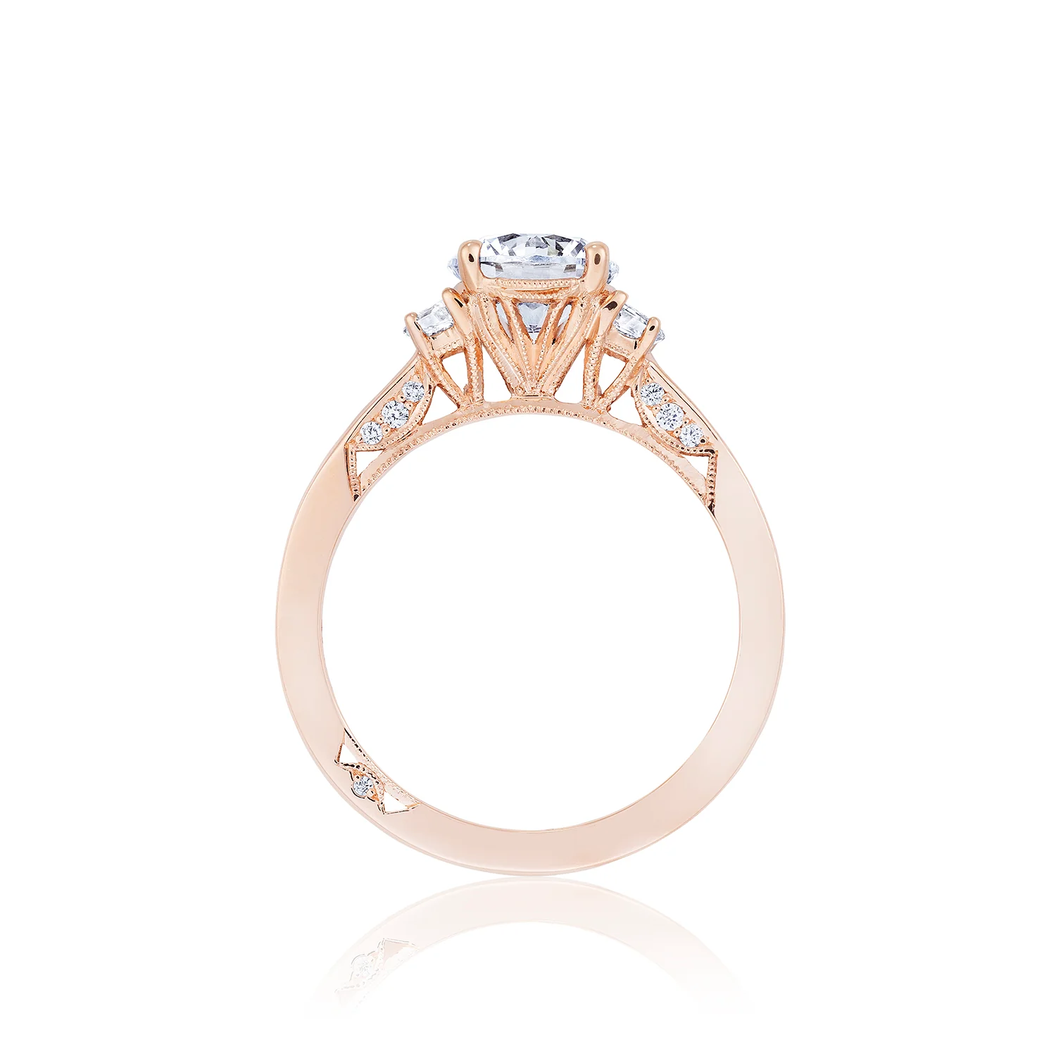 Tacori 18k Rose Gold Simply Tacori Round Diamond Engagement Ring Setting (0.28 CTW) - Image 2