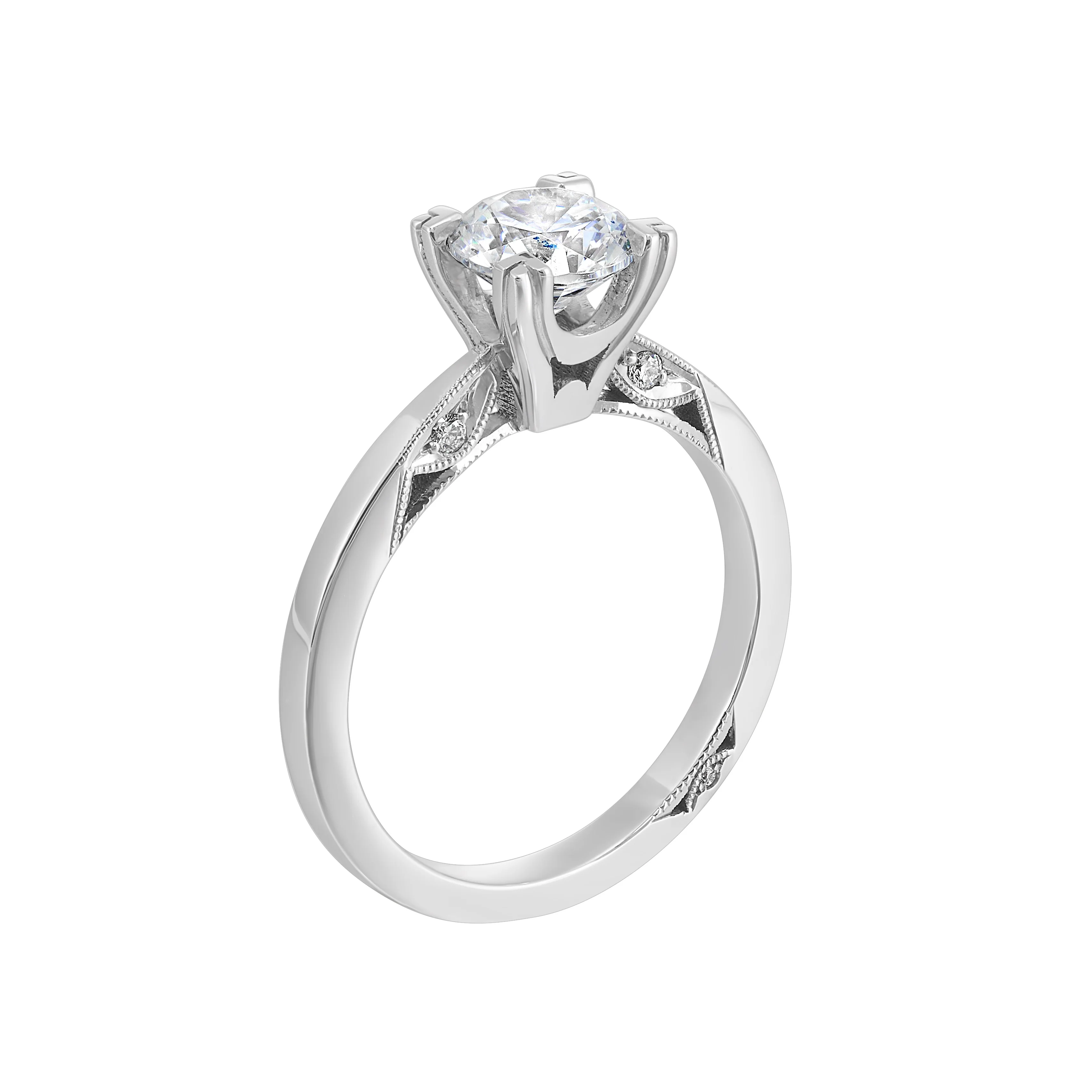 Tacori 18k White Gold Solitaire Complete Engagement Ring Setting (.50 CTW) - Image 2