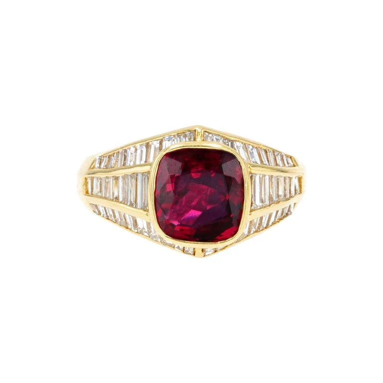 Thai Ruby and Diamond Ring