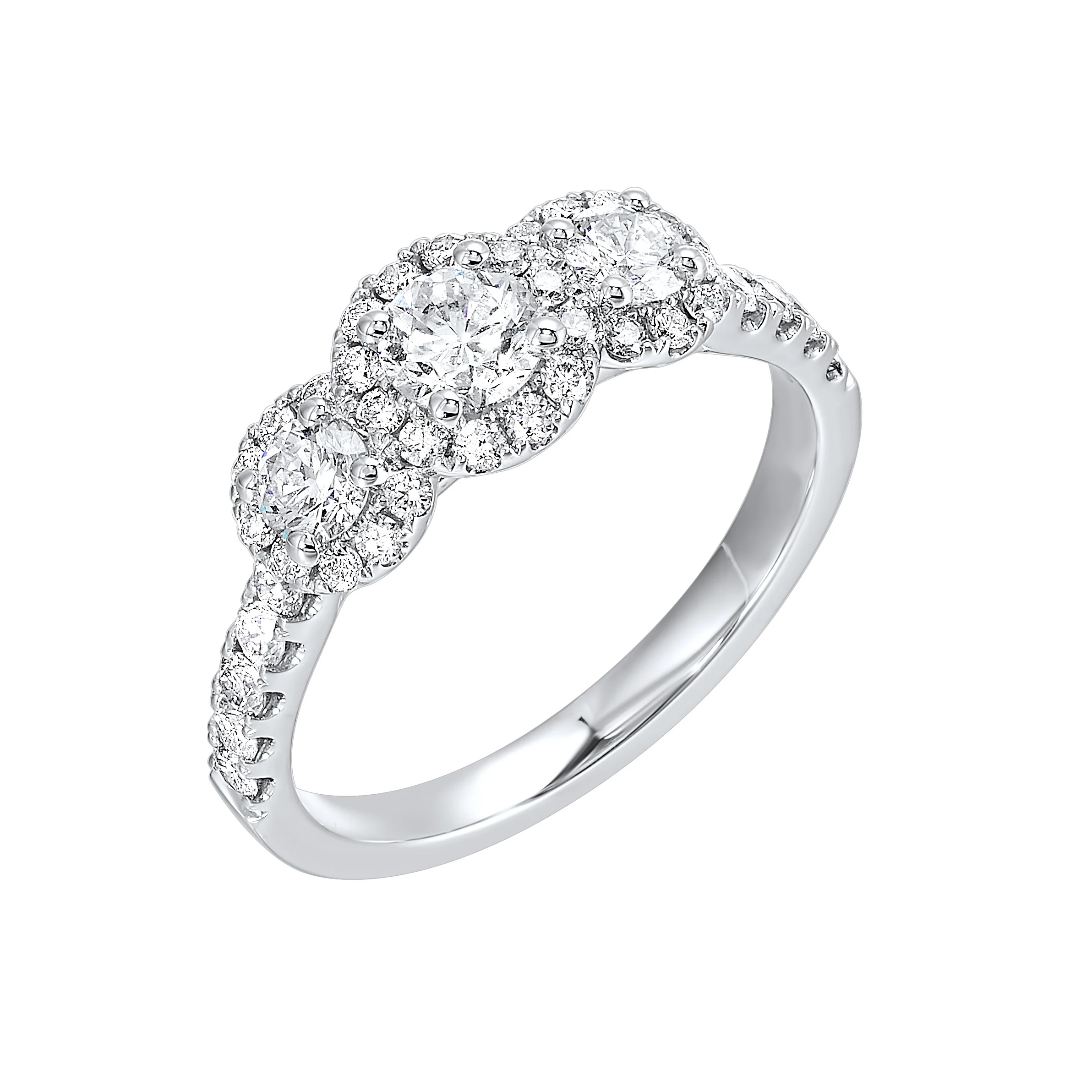Three-Stone Complete Engagement Ring (1.01 CTW) - Image 2