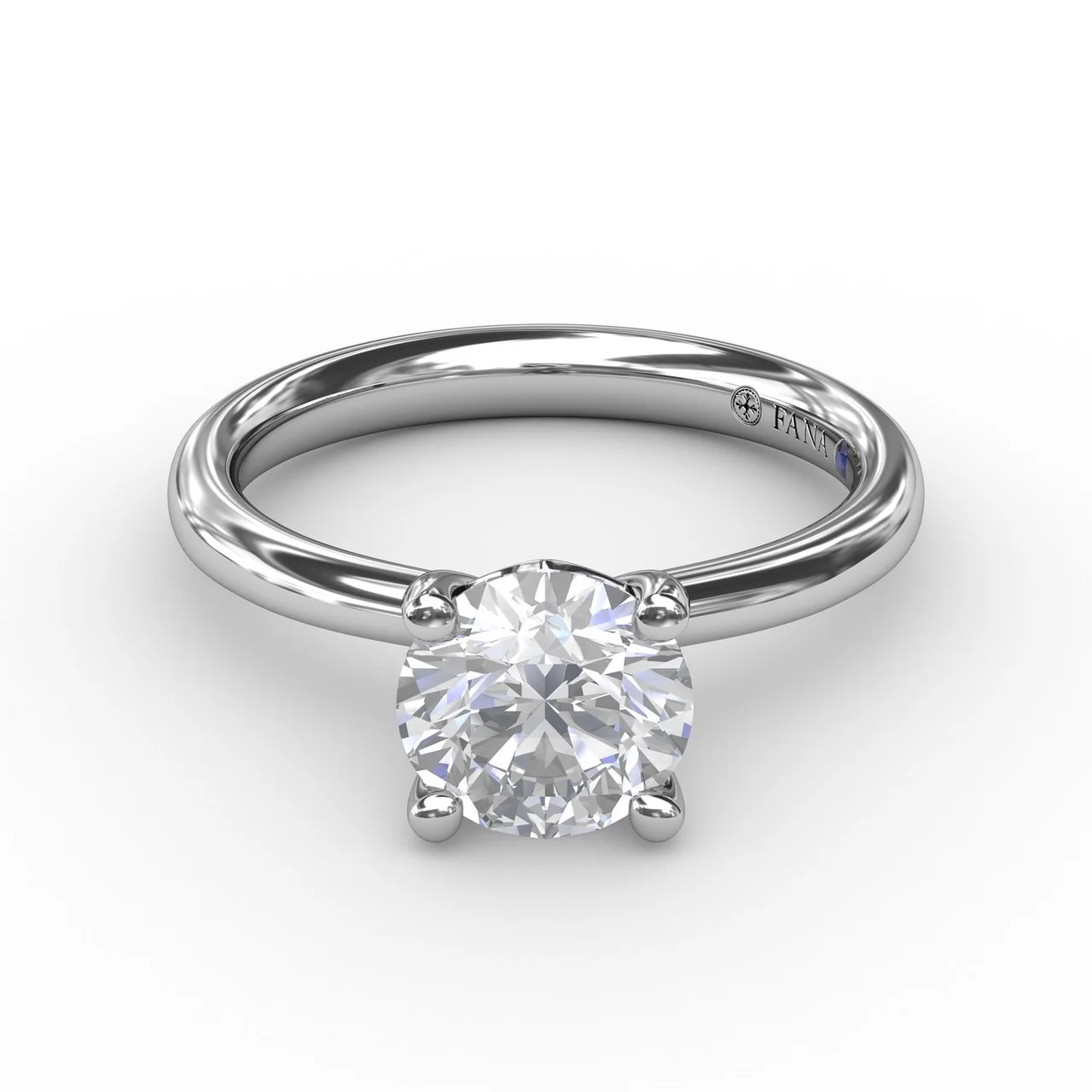 FANA Timeless Round Cut Solitaire Engagement Ring Setting - Image 3