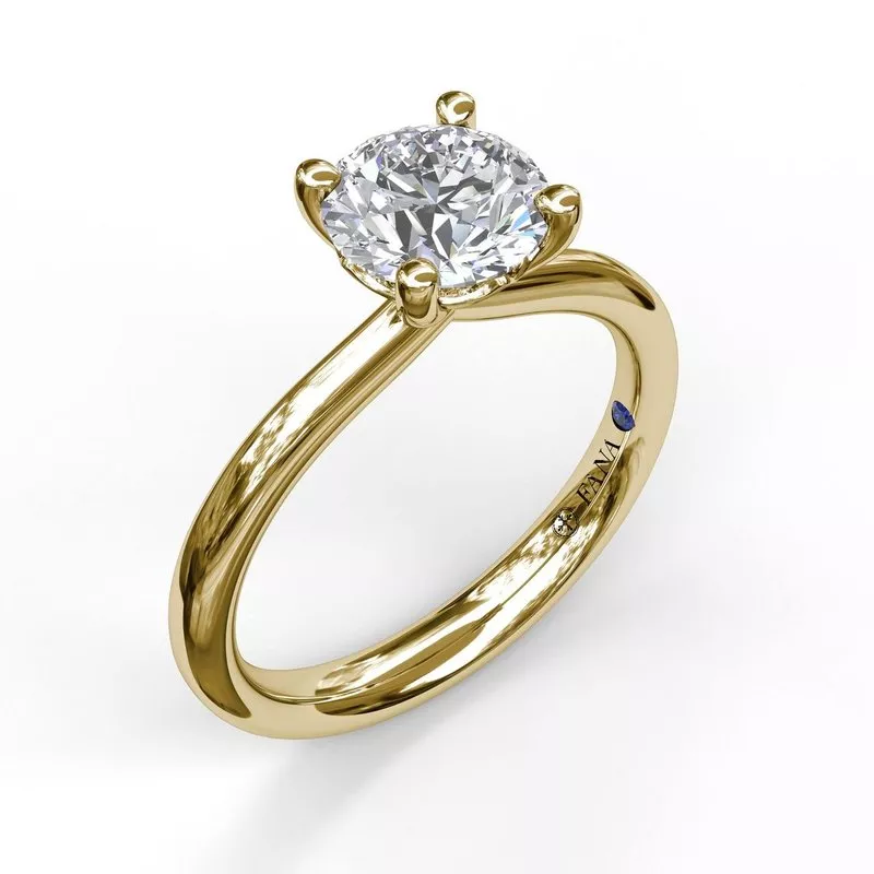 FANA Timeless Round Cut Solitaire Engagement Ring Setting - Image 4