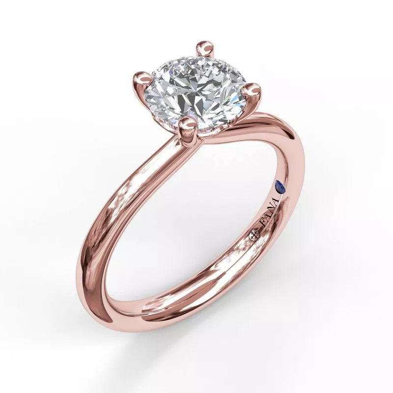 FANA Timeless Round Cut Solitaire Engagement Ring Setting - Image 5