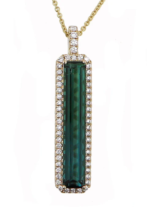 Tourmaline and Diamond Fashion Pendant