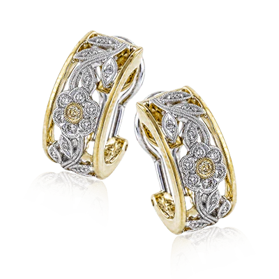 Simon G trellis Trellis Earrings in 18k Gold with Diamonds