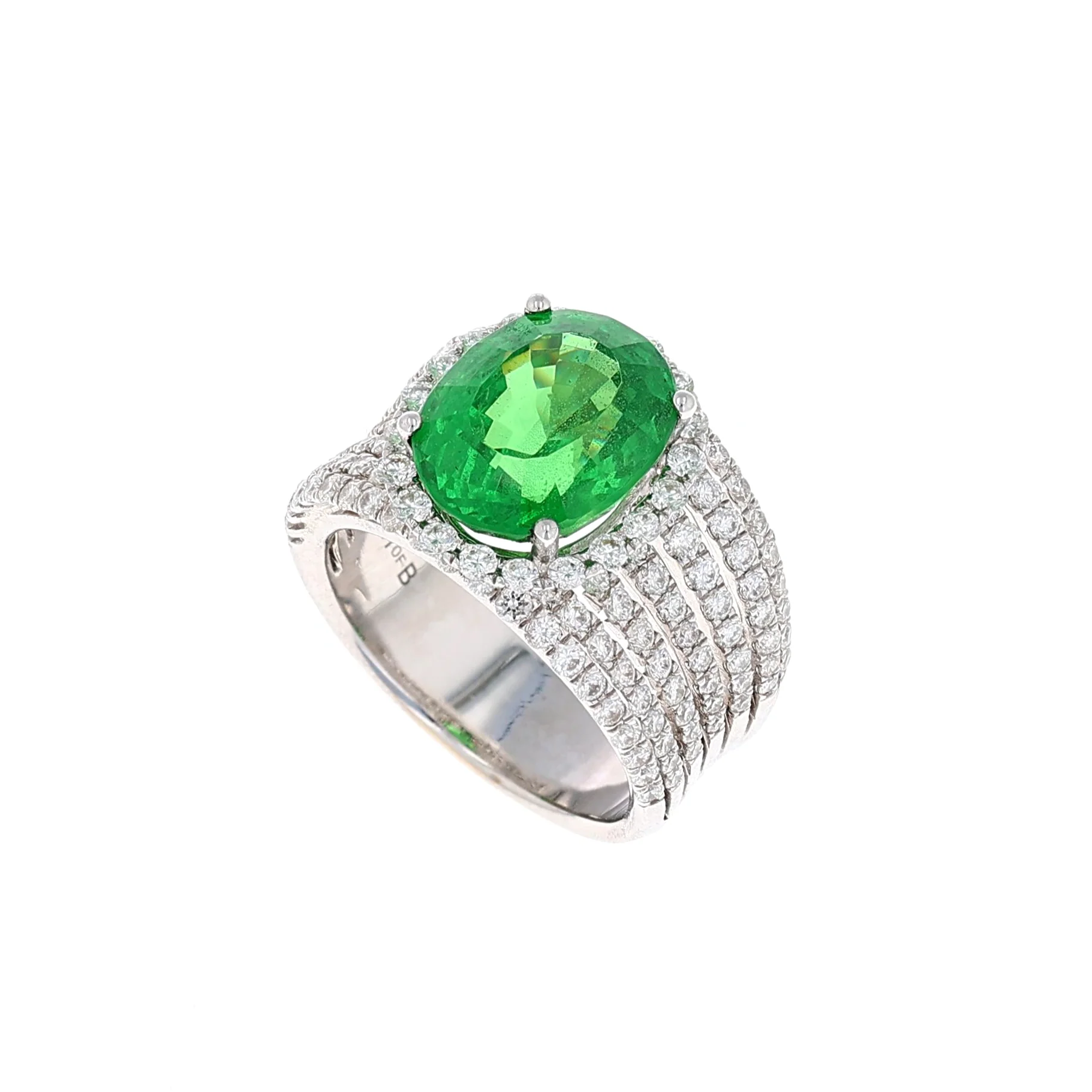 Tsavorite Garnet & Diamond Ring 8.52TGW