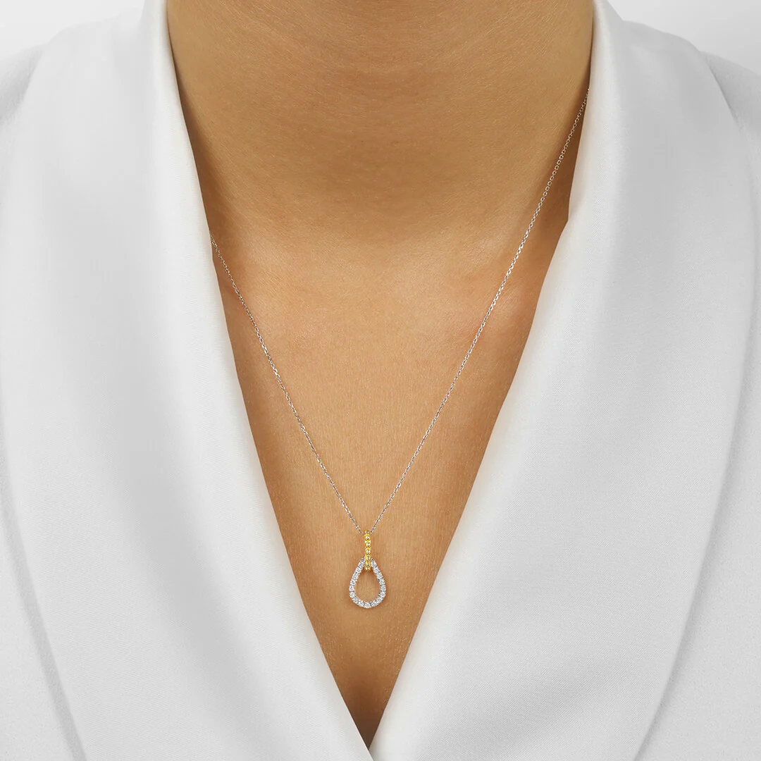 Two Tone Teardrop Pendant - Image 2