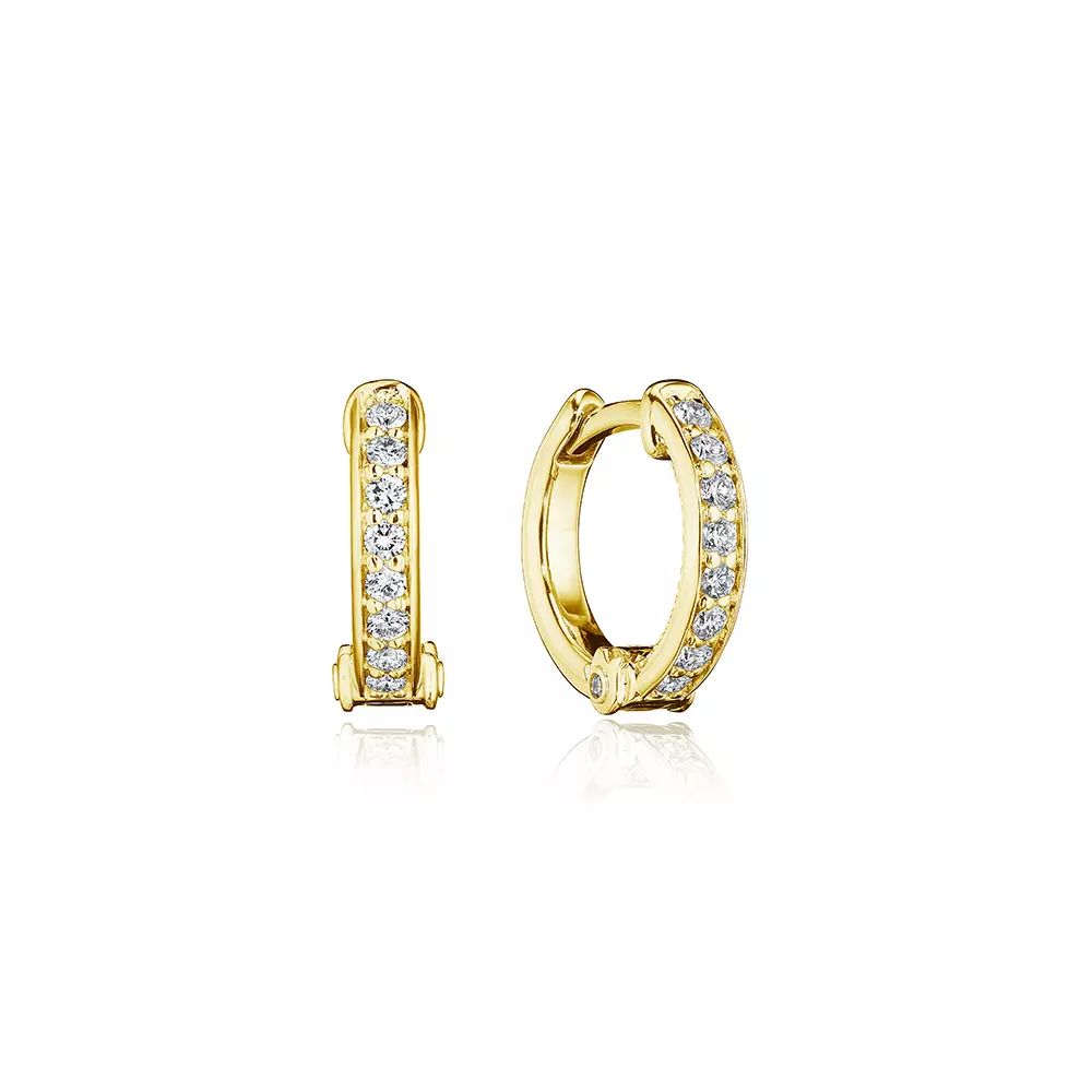 Verragio 15mm Felicity Diamond Huggie Hoop 18K Gold (0.35CTW) - Image 2