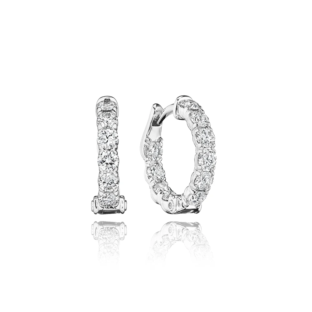Verragio 18mm Audacity Diamond Inside Out Hoop 18K Gold (2.30CTW)
