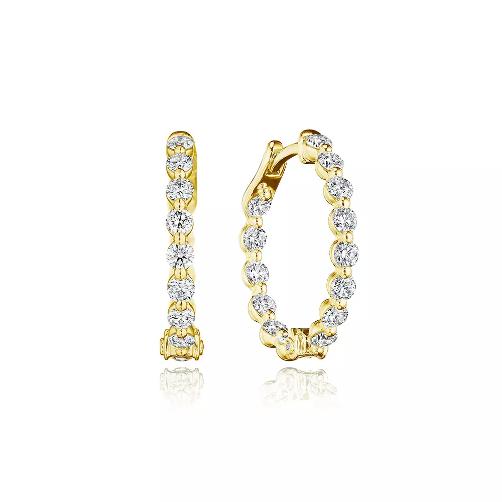 Verragio 22mm Majesty Diamond Inside-Out Hoop 18K Gold (1.80CTW) - Image 2