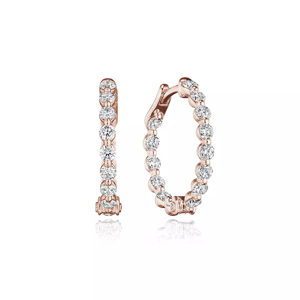 Verragio 22mm Majesty Diamond Inside-Out Hoop 18K Gold (1.80CTW) - Image 3