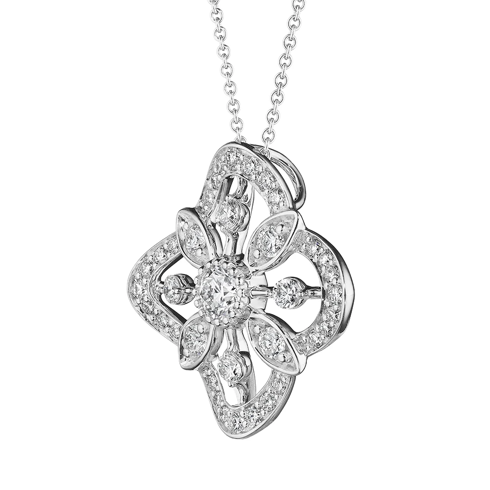 Verragio Large Fiore Diamond Pendant 18K White Gold (0.35CTW) - Image 2