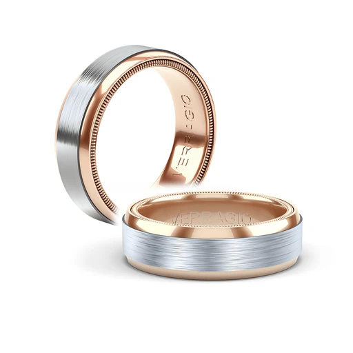 Verragio Men's Two-Tone Wedding Band - Image 3
