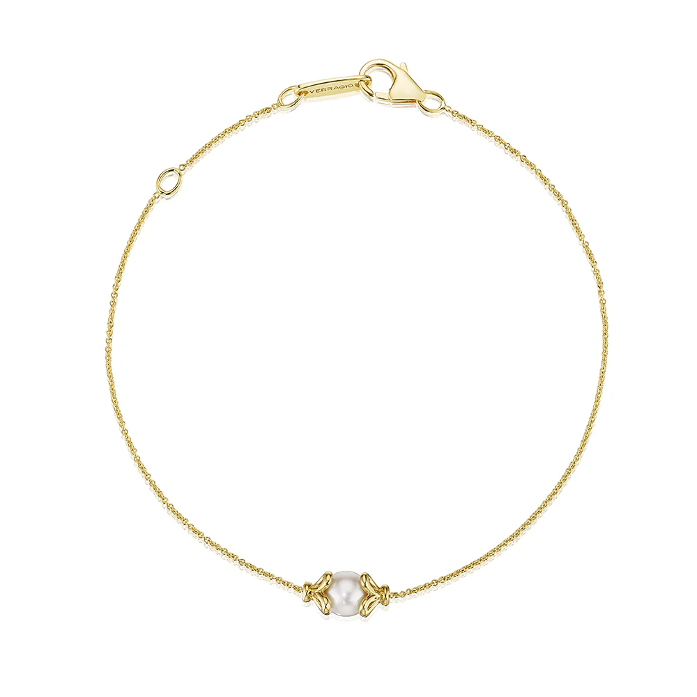 Verragio Reverie 5mm Single Pearl Tiara Bracelet 18K Yellow Gold - Image 2