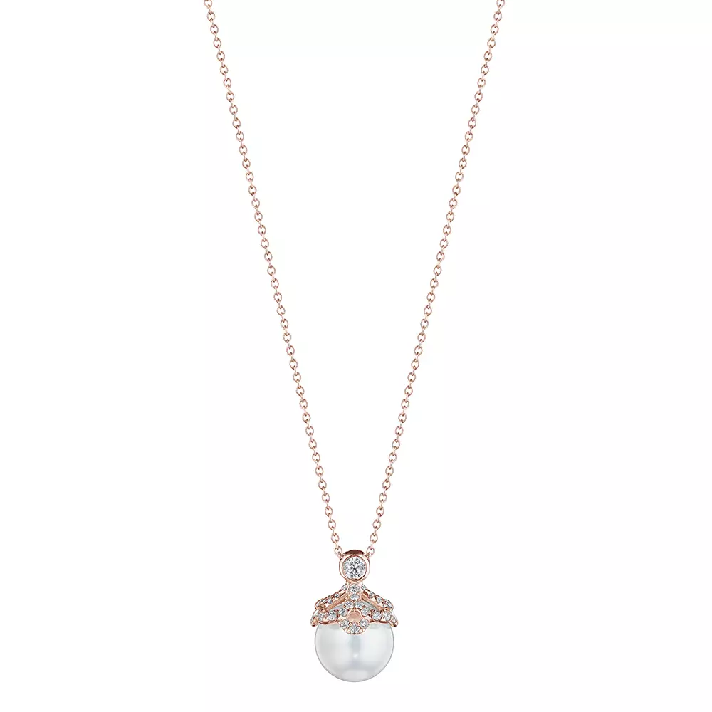 Verragio Reverie Floret Diamond & Pearl Cap Pendant 18K Gold (0.20CTW)