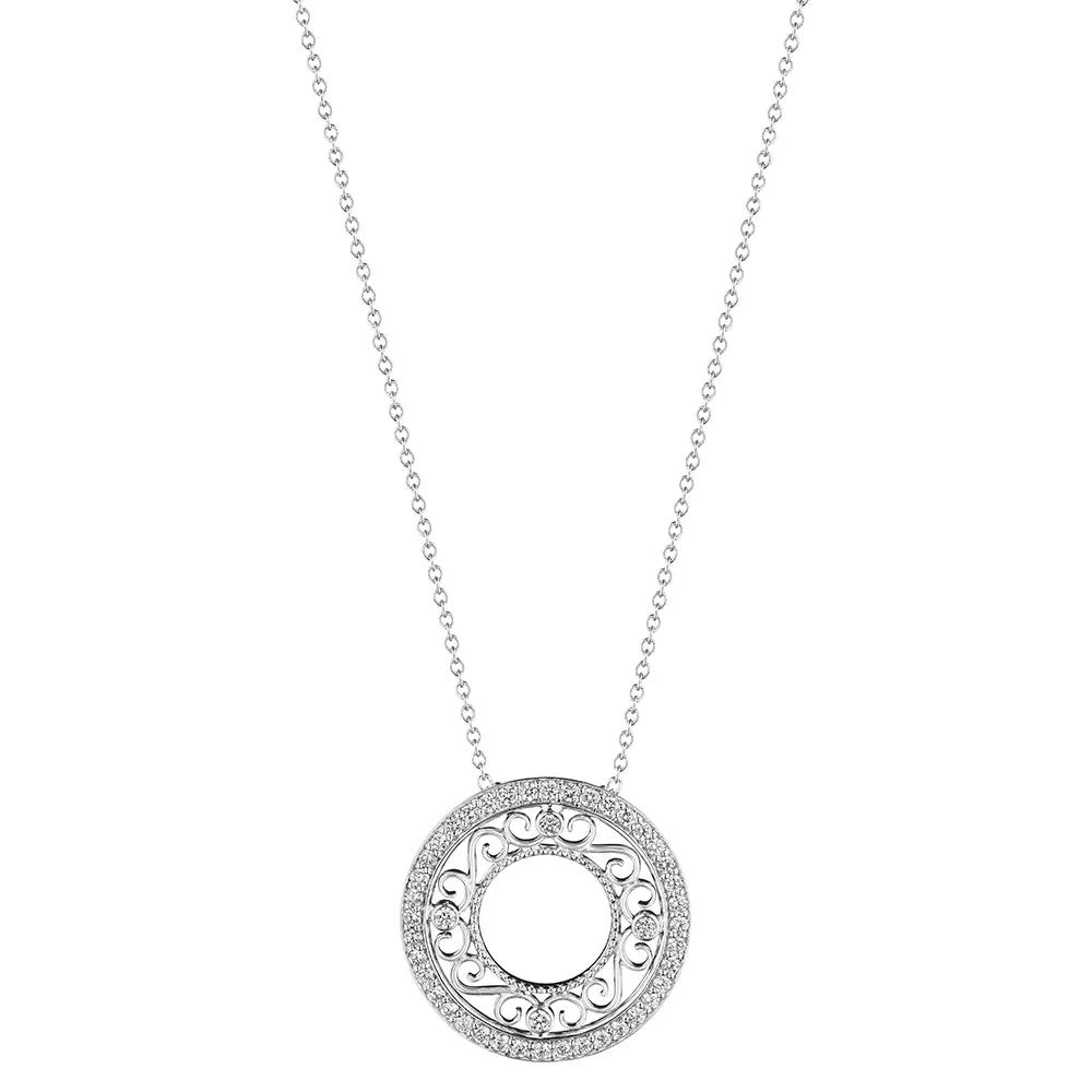 Verragio Reverie Morgan Filigree Circle Pendant 18K Gold (0.45CTW) - Image 2