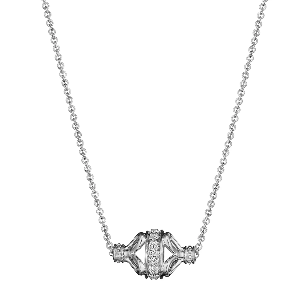 Verragio Reverie Tiara Diamond Rondelle Station Necklace 18K White Gold (0.08CTW)
