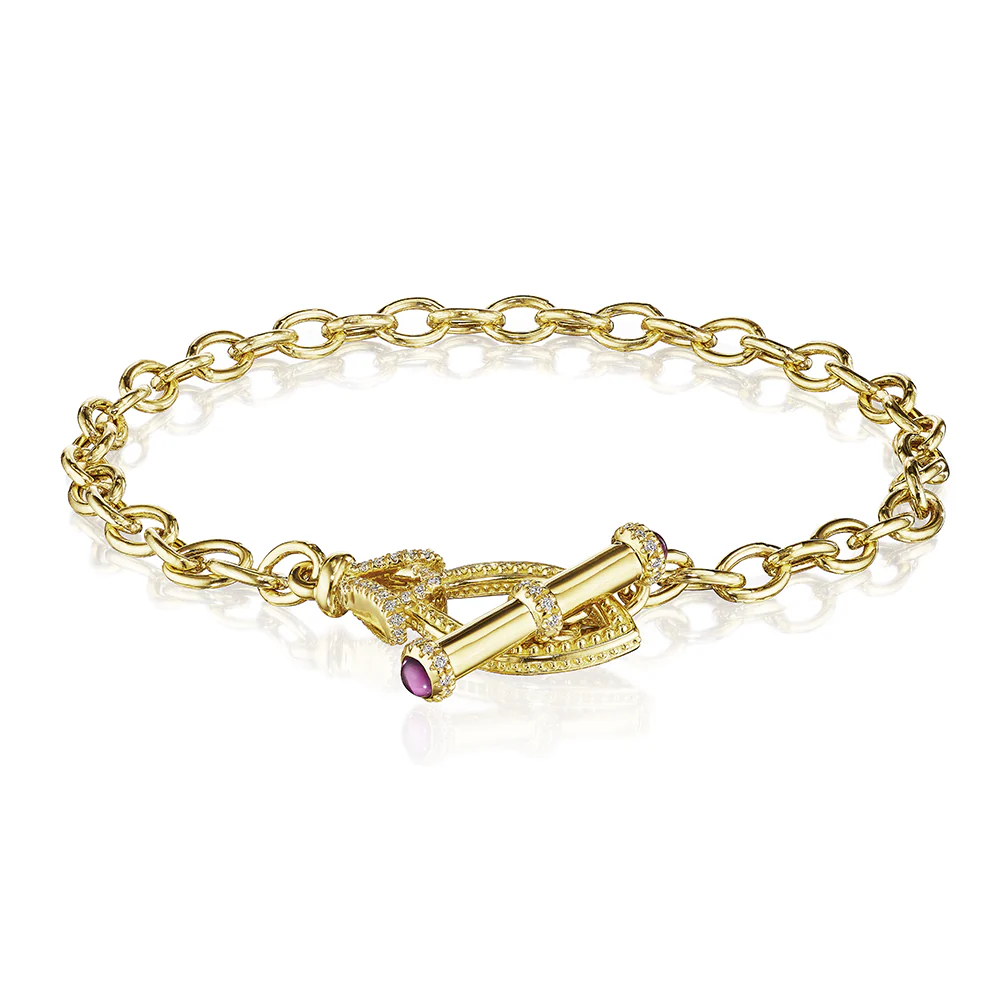 Verragio Toggle Beaded Bracelet 18K Yellow Gold (0.20CTW) - Image 2