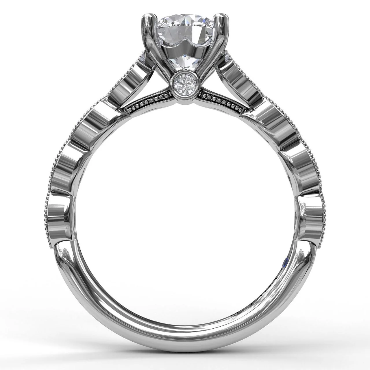FANA Vintage Marquise Shaped Engagement Ring Setting - Image 2