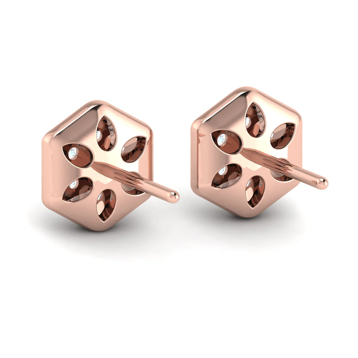 Vlora Serafina 14K Gold Diamond Cluster Honeycomb Stud Earrings (0.35CTW) - Image 2