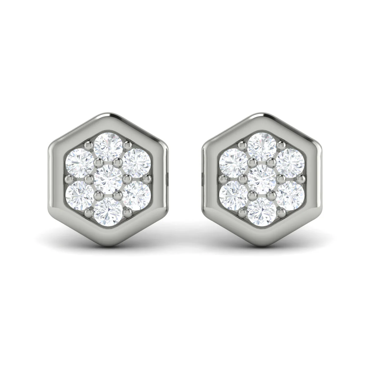 Vlora Serafina 14K Gold Diamond Cluster Honeycomb Stud Earrings (0.35CTW) - Image 4