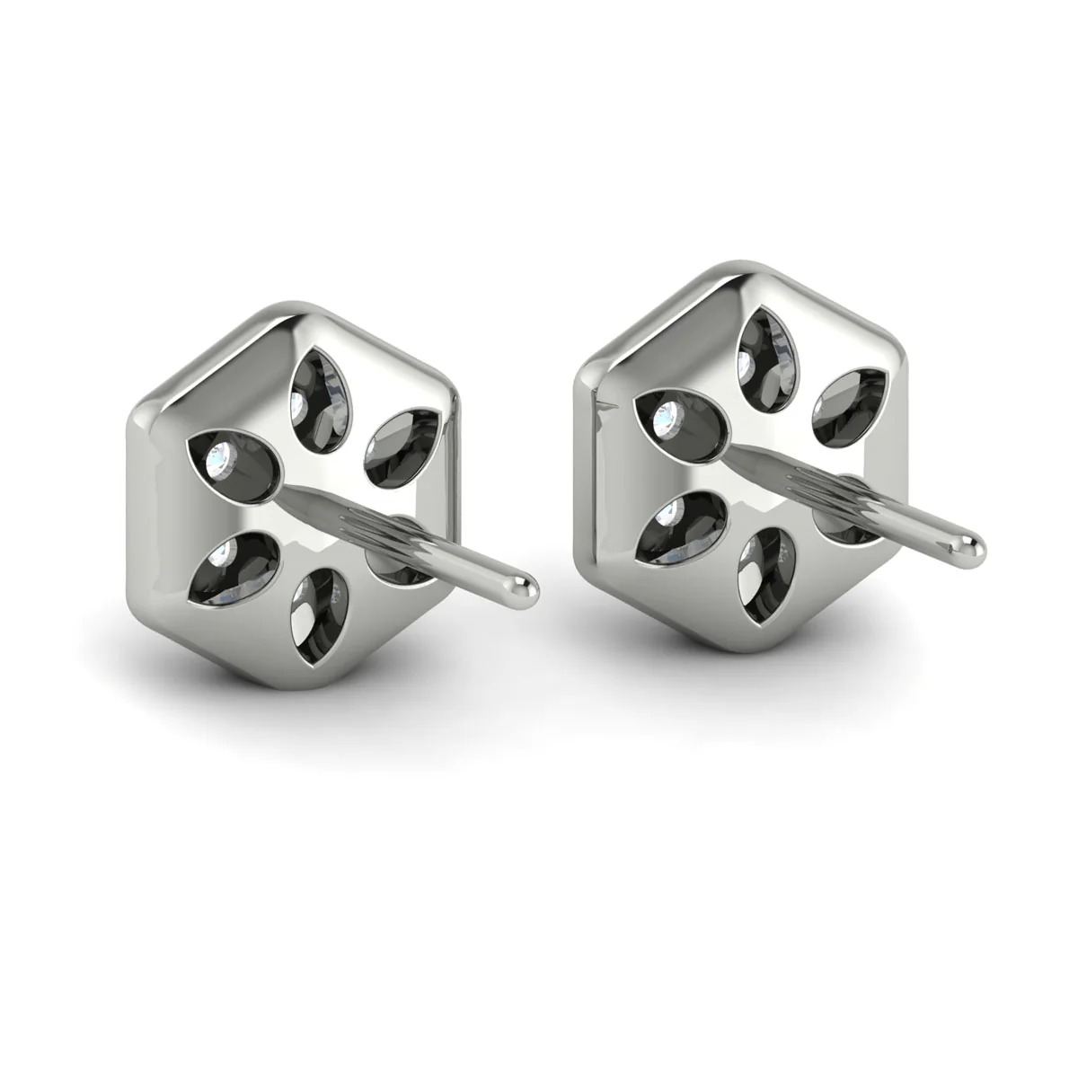 Vlora Serafina 14K Gold Diamond Cluster Honeycomb Stud Earrings (0.35CTW) - Image 5
