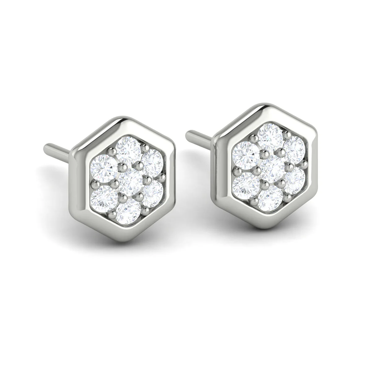 Vlora Serafina 14K Gold Diamond Cluster Honeycomb Stud Earrings (0.35CTW) - Image 6