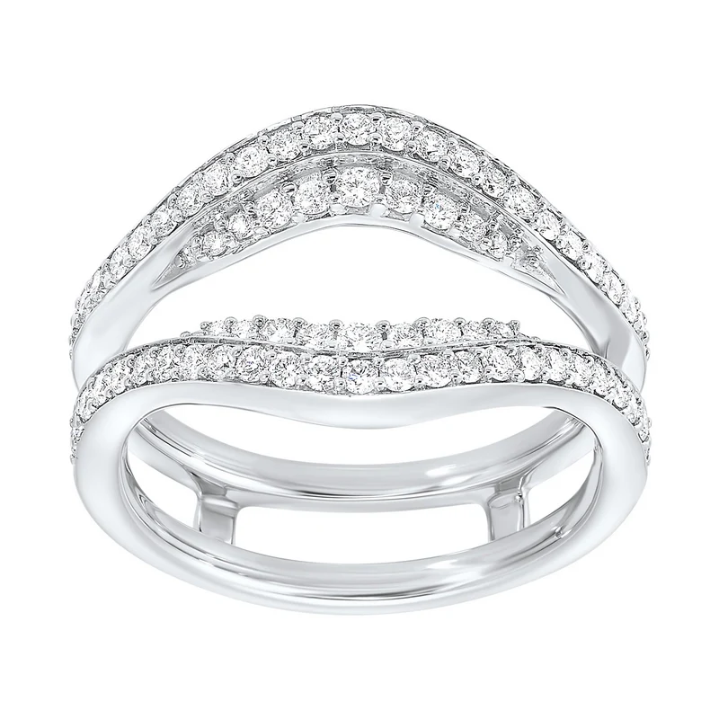 14K White Gold Inserts Prong Diamond Ring 5/8CT