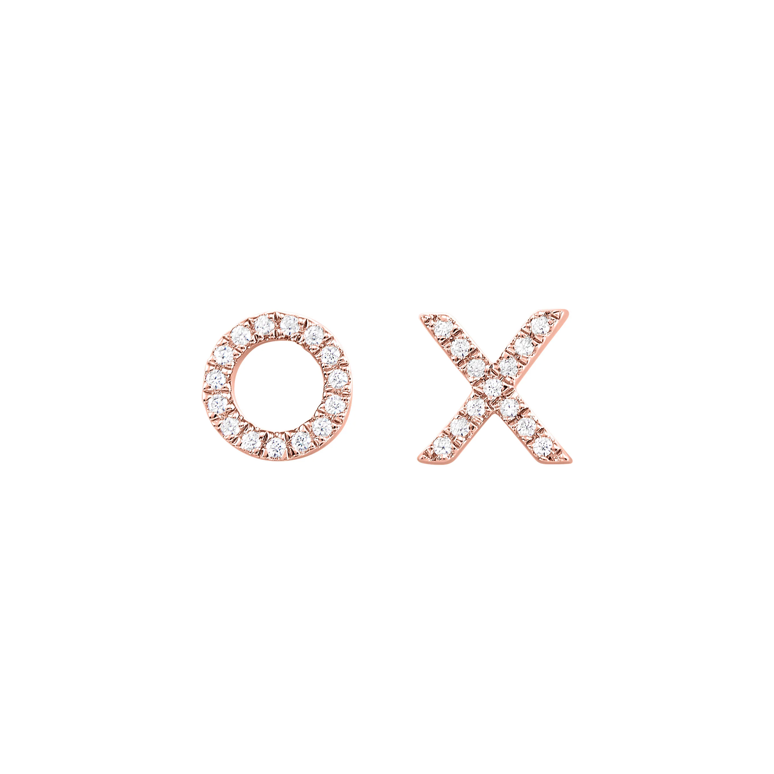 XO Gold and Diamond Stud Earrings 1/12ctw