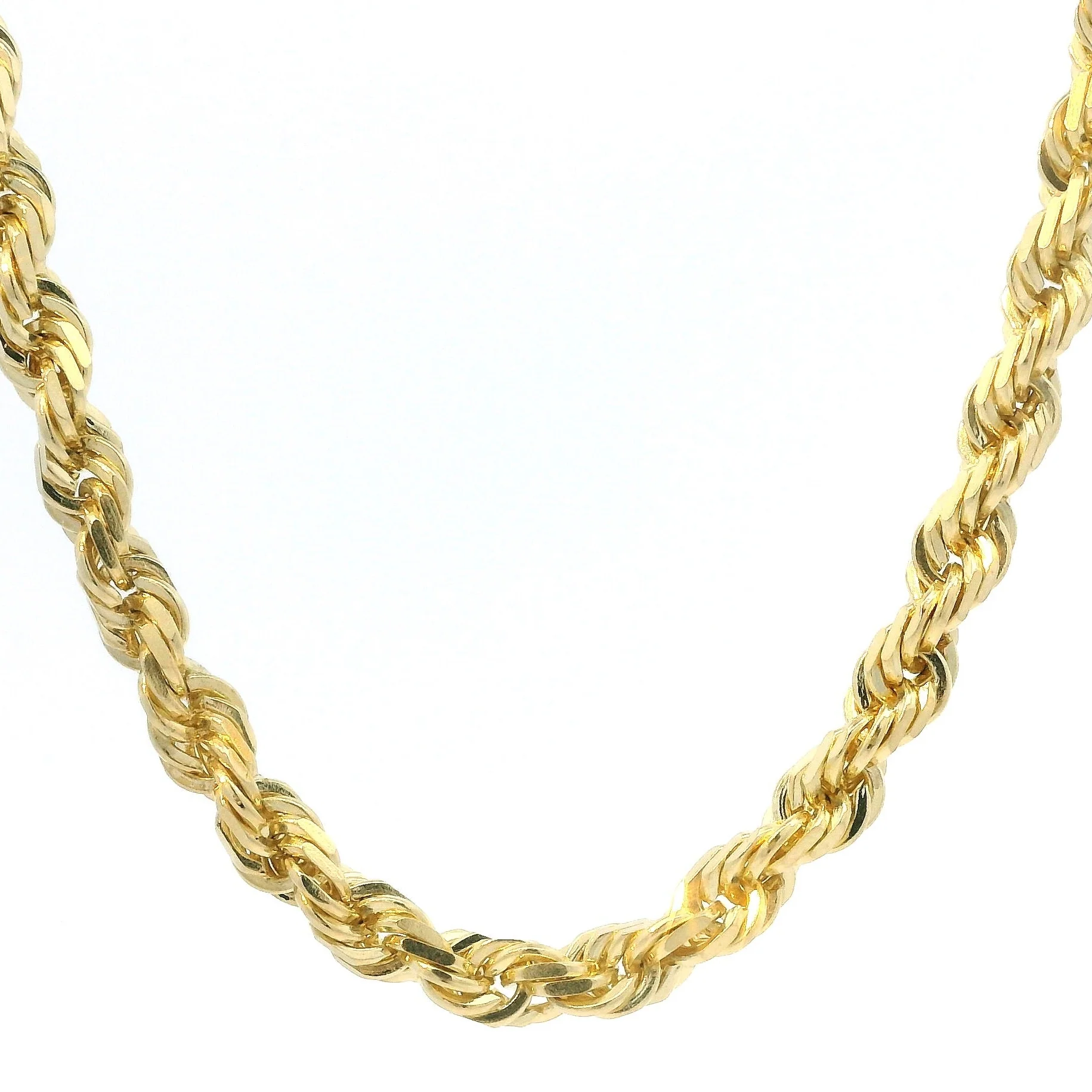 24" Yellow Gold Rope Chain 14K - Image 3
