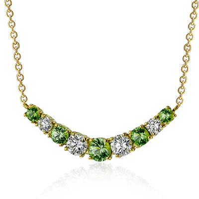 Zeghani Precious Stones Color Pendant Emerald