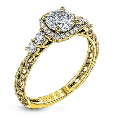 Zeghani Halo Crown Engagement Ring Setting - Image 3